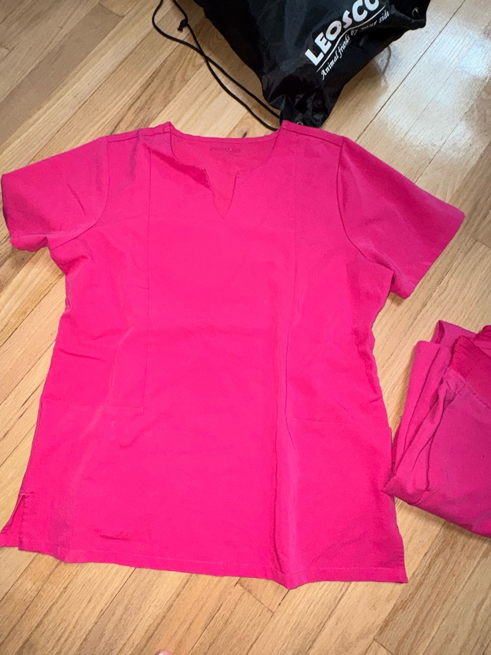 Mandala Hot Pink Scrub Set - Solid Two-Piece - Picture 3 of 5